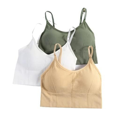 Women's Solid Nylon Lightweight and Comfortable Bra - pack 3