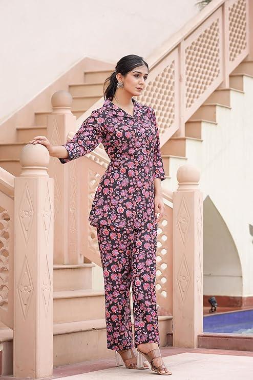 Women's Trendy Straight Top and Pant Set |Self Designed Ethnic Co Ord Set |Printed Co-Ord Set for Women