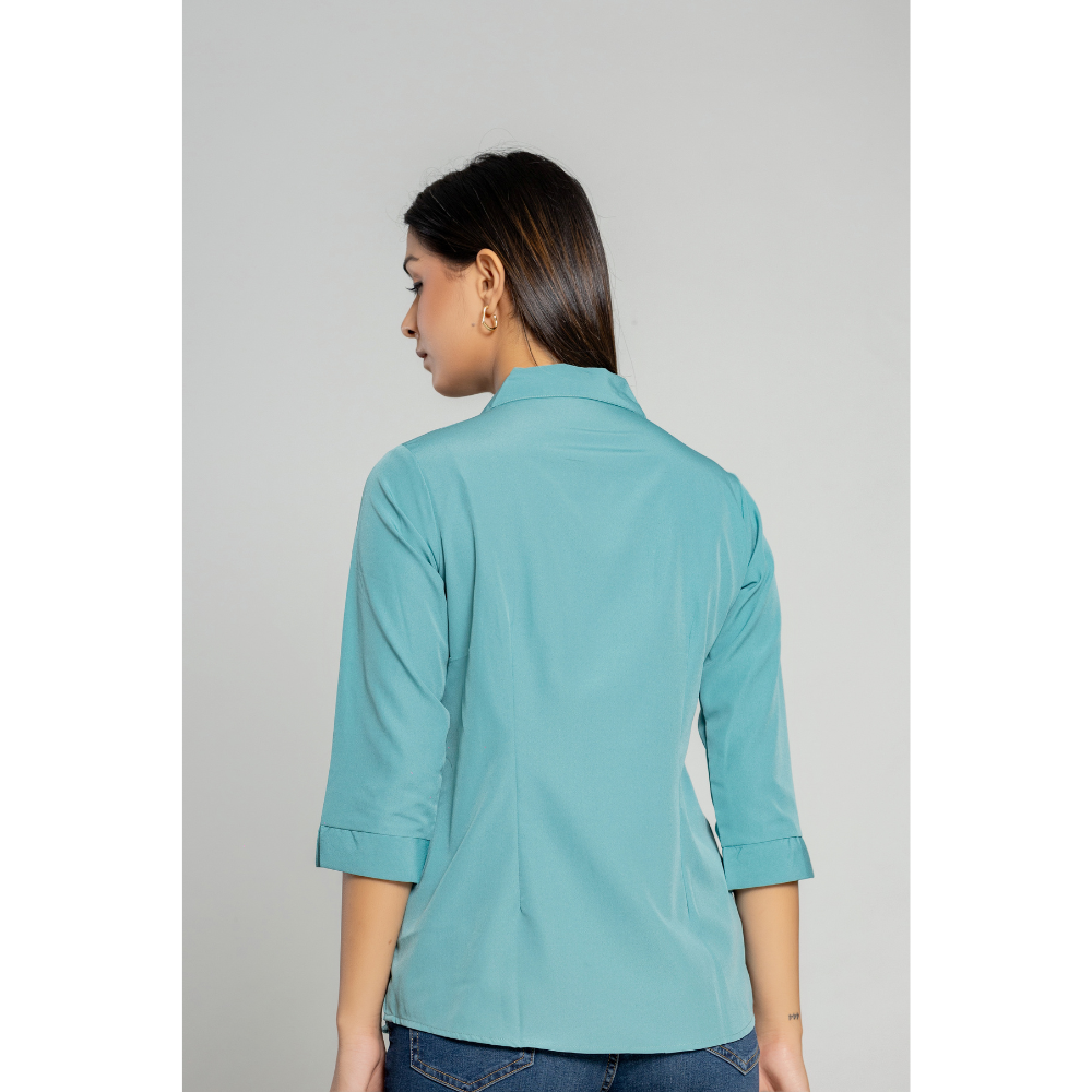 Formal Light sea green Women Office Shirts Relaxed Fit Trendy Shirts for ladies