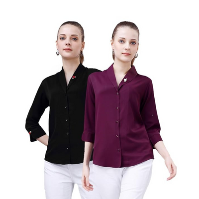 Women's Shirt for Casual Wear 3/4 Sleeve Regular Fit [pk-2]