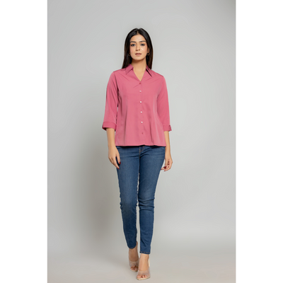 Formal pink  Women Office Shirts Relaxed Fit Trendy Shirts for ladies