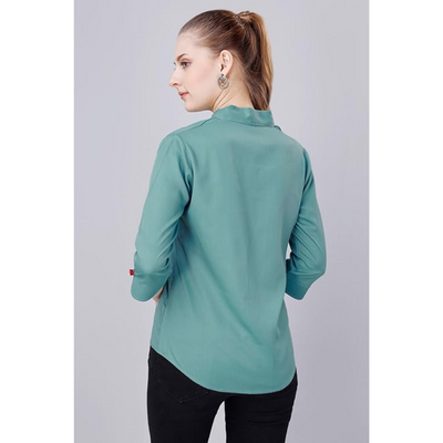 Women's Shirt for Casual Wear|Shawl Collar|3/4 Sleeve|Regular Fit|Button Closure| Shirt Crafted with Comfort Fit for Everyday Wear Option