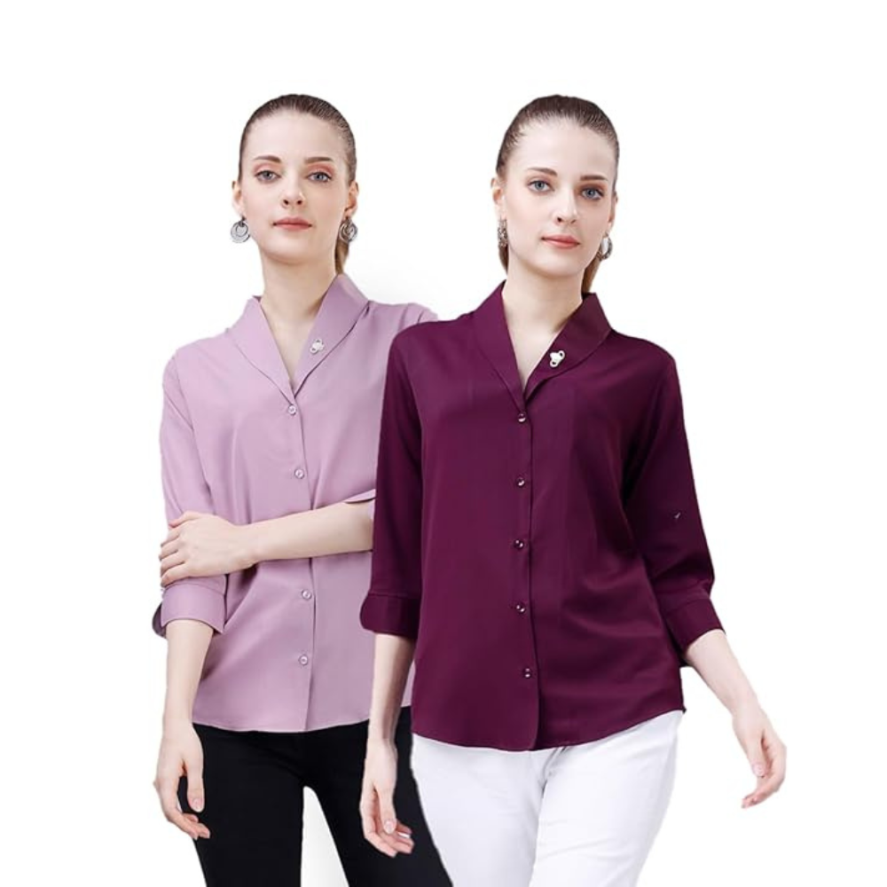 Women's Shirt for Casual Wear 3/4 Sleeve Regular Fit [pk-2]