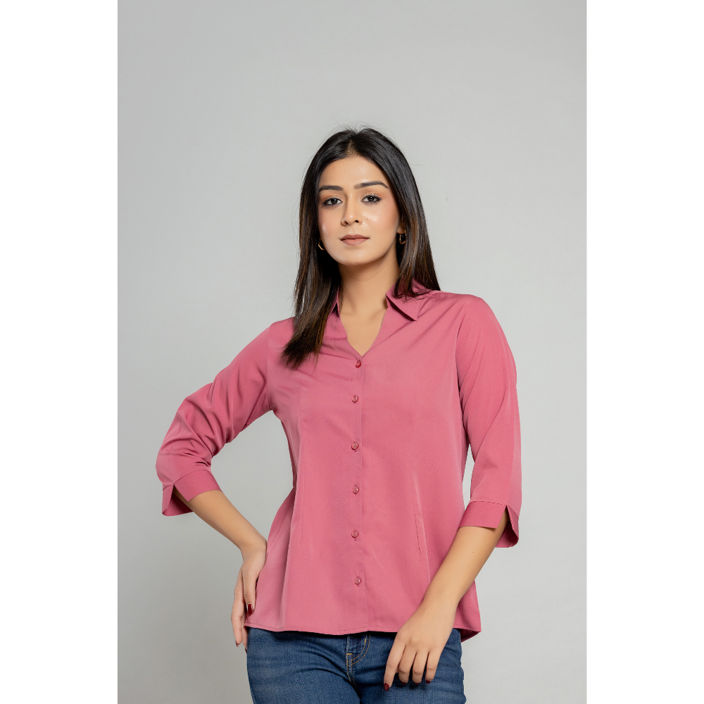 Formal pink  Women Office Shirts Relaxed Fit Trendy Shirts for ladies