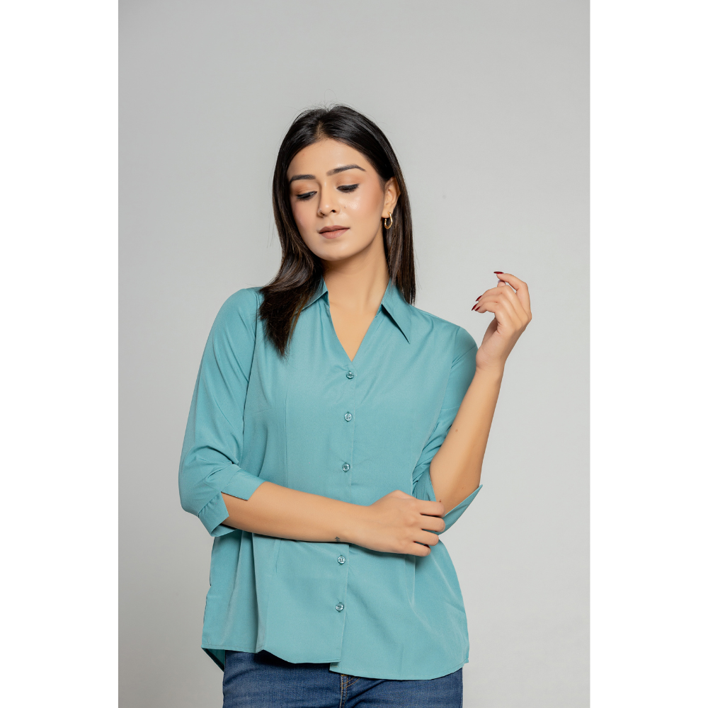 Formal Light sea green Women Office Shirts Relaxed Fit Trendy Shirts for ladies