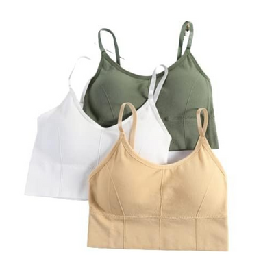 Women's Solid Nylon Lightweight and Comfortable Bra - pack 3