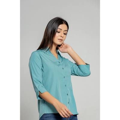 Formal Light sea green Women Office Shirts Relaxed Fit Trendy Shirts for ladies