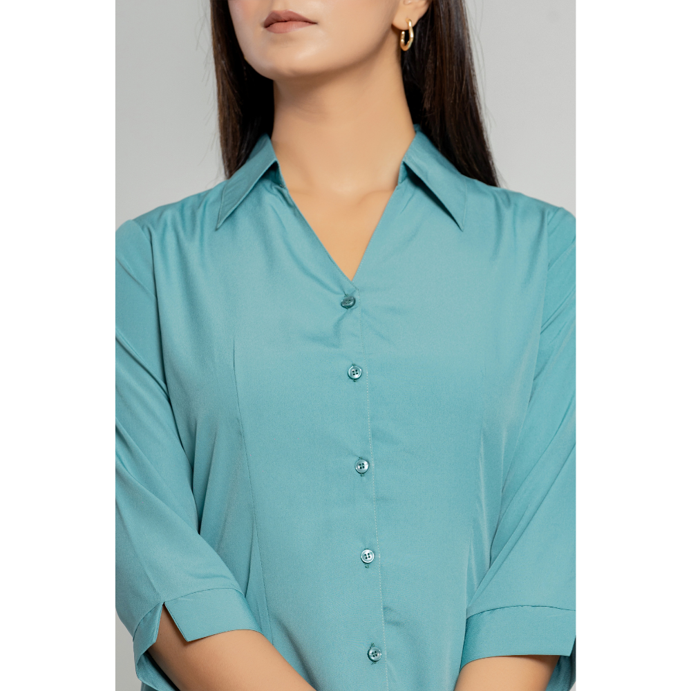 Formal Light sea green Women Office Shirts Relaxed Fit Trendy Shirts for ladies