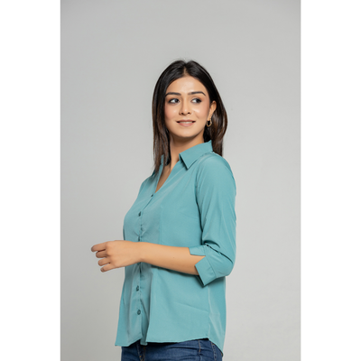 Formal Light sea green Women Office Shirts Relaxed Fit Trendy Shirts for ladies