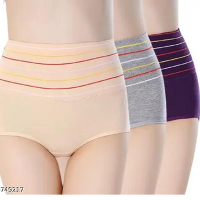 Panty Briefs / Hipster Innerwear Soft Stretchable Panties Womens & Girls Cotton Briefs Combo [pk-3]