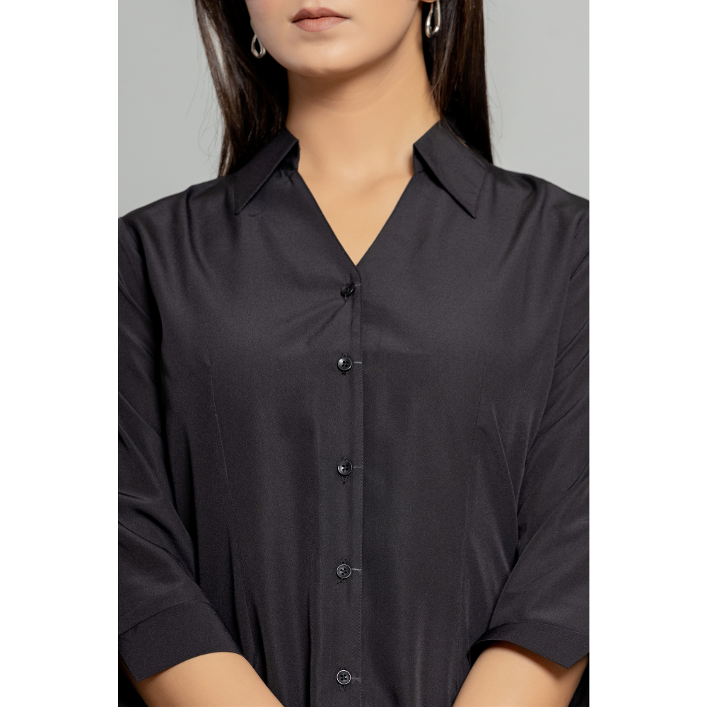 Formal Black Women Office Shirts Relaxed Fit Trendy Shirts for ladies