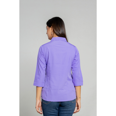 Formal Lavender Women Office Shirts Relaxed Fit Trendy Shirts for ladies