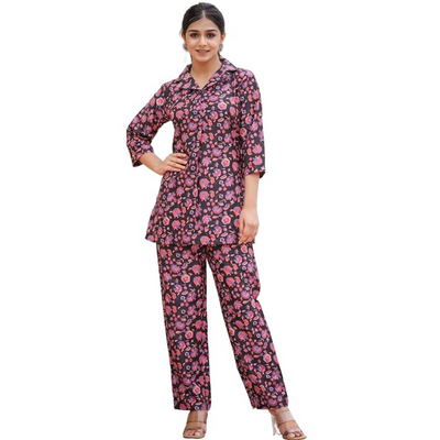 Women's Trendy Straight Top and Pant Set |Self Designed Ethnic Co Ord Set |Printed Co-Ord Set for Women