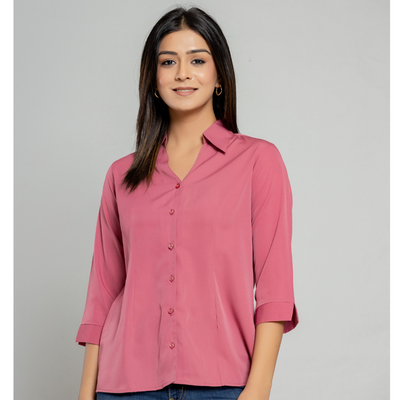 Formal pink  Women Office Shirts Relaxed Fit Trendy Shirts for ladies