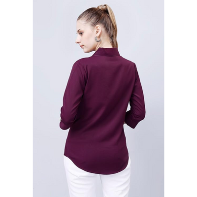 Women's Shirt for Casual Wear | Shawl Collar | 3/4 Sleeve | Regular Fit | Button Closure | Shirt Crafted with Comfort Fit for Everyday Wear Option