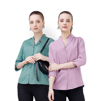 Women's Shirt for Casual Wear 3/4 Sleeve Regular Fit [pk-2]