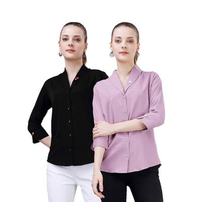 Women's Shirt for Casual Wear 3/4 Sleeve Regular Fit [pk-2]