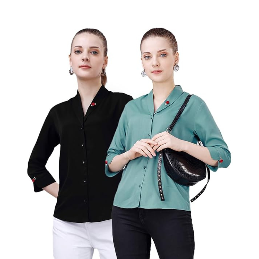 Women's Shirt for Casual Wear 3/4 Sleeve Regular Fit [pk-2]