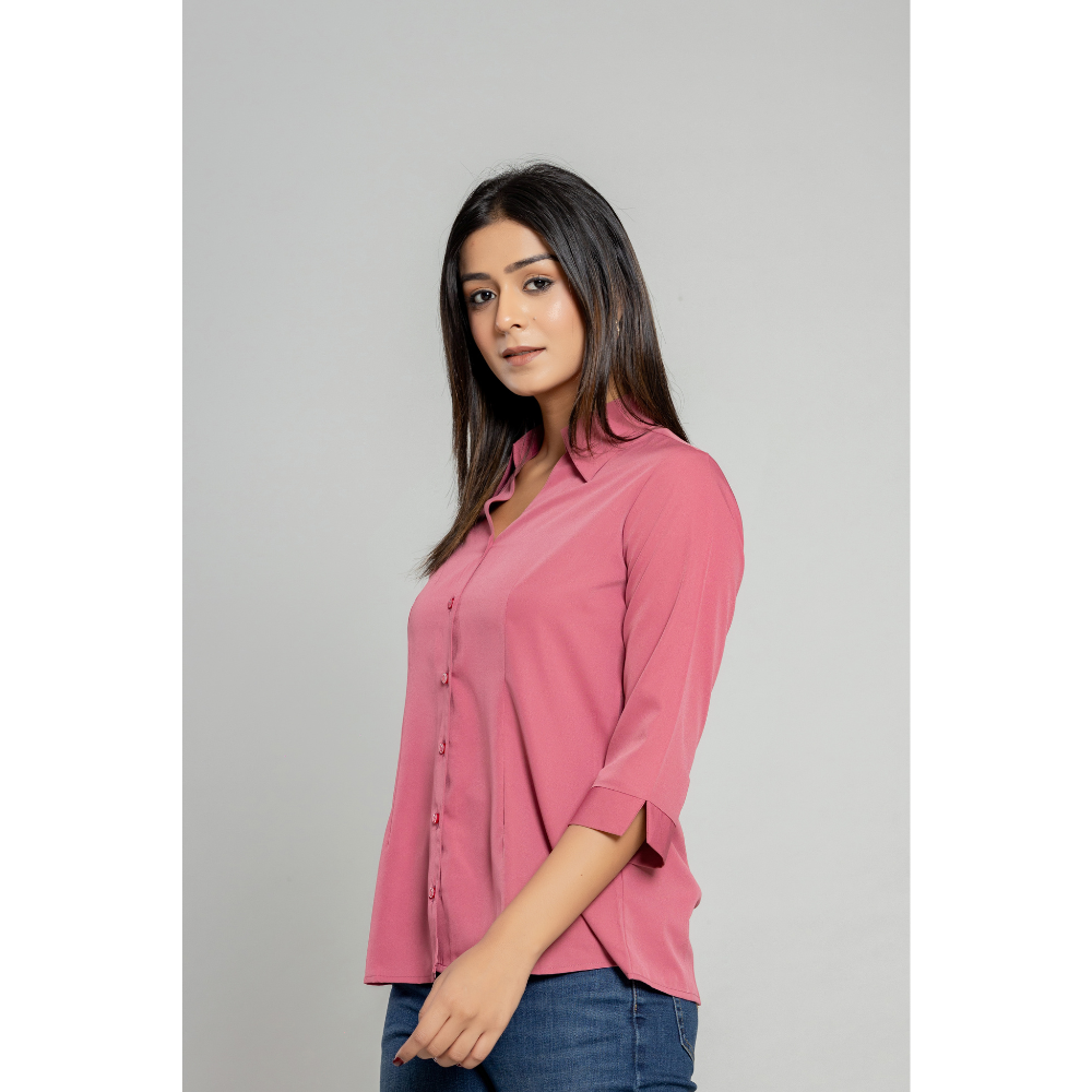 Formal pink  Women Office Shirts Relaxed Fit Trendy Shirts for ladies