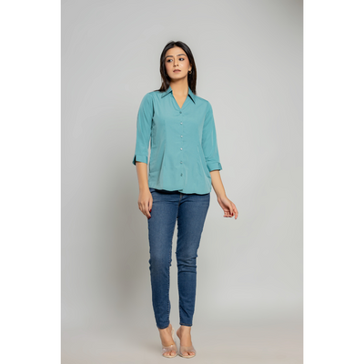 Formal Light sea green Women Office Shirts Relaxed Fit Trendy Shirts for ladies