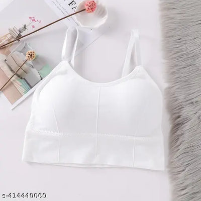 Women's Solid Nylon Lightweight and Comfortable Bra[pk-4]