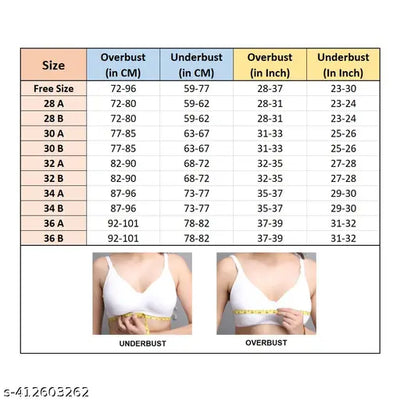 Women's Solid Nylon Lightweight and Comfortable Bra[pk-4]