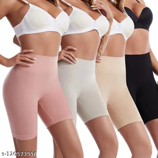 Women's Seamless High Waist Tummy Control/Tummy Tucker Panty, Free Size [pk-4]